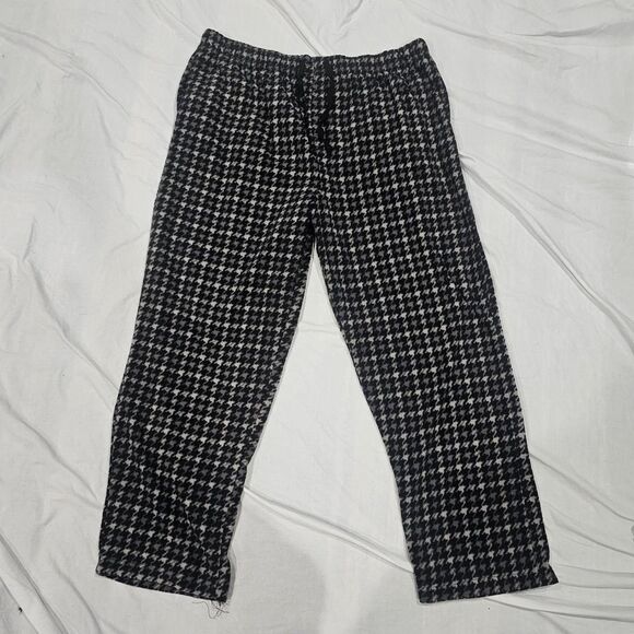 Y2K grunge felt soft warm checker balck grey pj pants - Picture 1 of 3